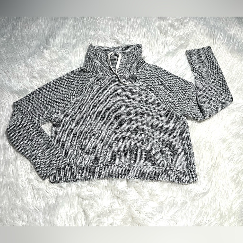 Offline By Aerie Funnel Neck Cropped Pullover Sweatshirt Sweater Heathered Gray - Picture 6 of 16